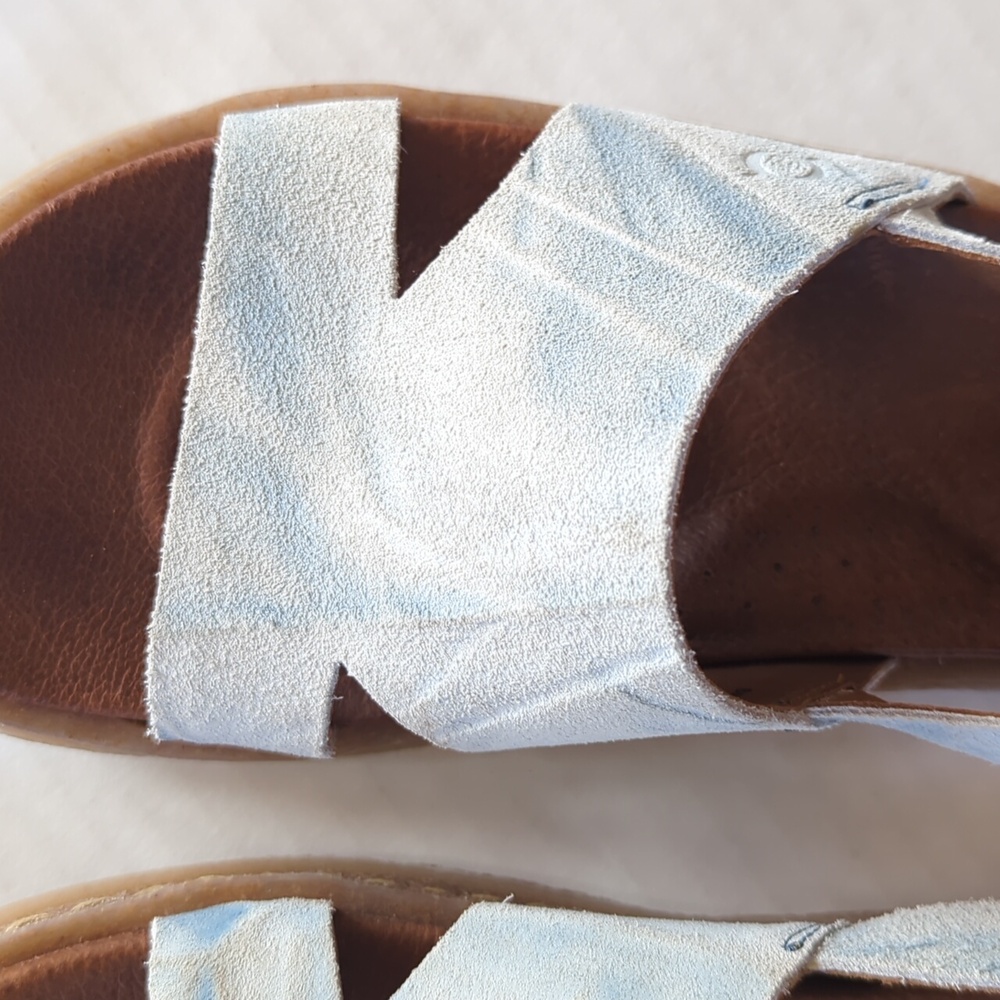 Born Carah Suede Leather Comfort Sandals 7 / 38 Light Blue - Picture 7 of 16